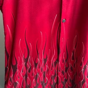 Guy fieri vibe flame button down shirt